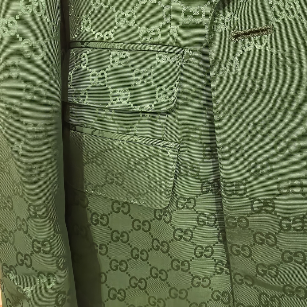 Gucci Monogram Emerald Green Double-Breasted Blaz… - image 6